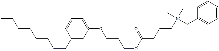 N,N-Dimethyl-N-benzyl-N-[3-[[3-(3-octylphenyloxy)propyl]oxycarbonyl]propyl]aminium Structure