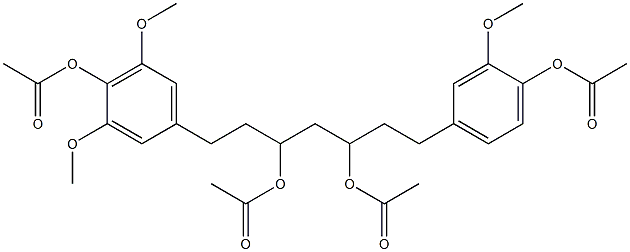 1-(4-Acetoxy-3,5-dimethoxyphenyl)-7-(4-acetoxy-3-methoxyphenyl)heptane-3,5-diol diacetate Structure