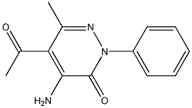 2-Phenyl-4-amino-5-acetyl-6-methylpyridazin-3(2H)-one 구조식 이미지