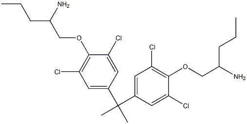 1,1'-[Isopropylidenebis(2,6-dichloro-4,1-phenyleneoxy)]bis(2-pentanamine) 구조식 이미지