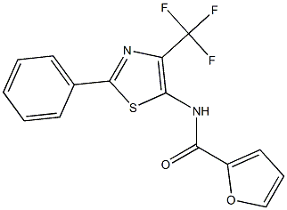 2-Phenyl-4-(trifluoromethyl)-5-(2-furylcarbonylamino)thiazole 구조식 이미지