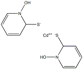 Cadmium di[1-hydroxy-1,2-dihydropyridine-2-thiolate] 구조식 이미지