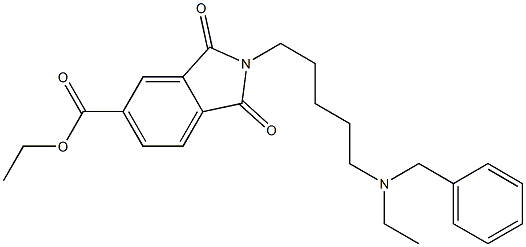 N-[5-(Ethylbenzylamino)pentyl]-5-(ethoxycarbonyl)phthalimide 구조식 이미지