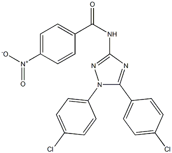 1-(4-Chlorophenyl)-5-(4-chlorophenyl)-3-((4-nitrobenzoyl)amino)-1H-1,2,4-triazole 구조식 이미지