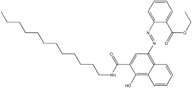 2-(2-Dodecylcarbamoyl-1-hydroxy-4-naphtylazo)benzoic acid ethyl ester Structure