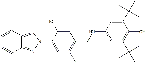 2-[2-Hydroxy-5-methyl-4-[(3,5-di-tert-butyl-4-hydroxyanilino)methyl]phenyl]-2H-benzotriazole Structure