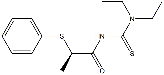 (-)-1,1-Diethyl-3-[(R)-2-(phenylthio)propionyl]thiourea Structure