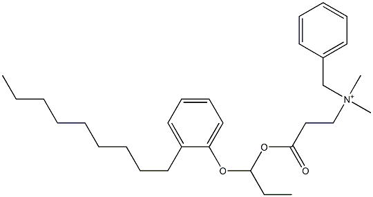 N,N-Dimethyl-N-benzyl-N-[2-[[1-(2-nonylphenyloxy)propyl]oxycarbonyl]ethyl]aminium 구조식 이미지