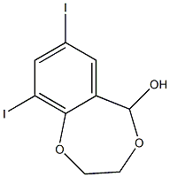 7-Iodo-9-iodo-2,3-dihydro-5H-1,4-benzodioxepin-5-ol 구조식 이미지