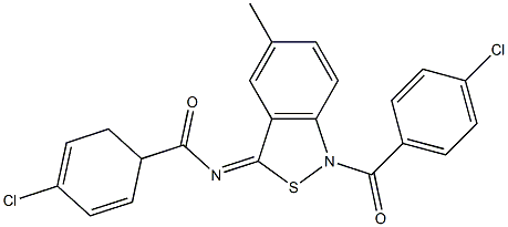 5-Methyl-1-(p-chlorobenzoyl)-3(1H)-(p-chlorobenzoyl)imino-2,1-benzisothiazole 구조식 이미지