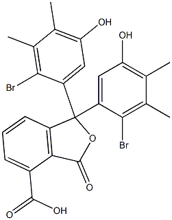 1,1-Bis(2-bromo-5-hydroxy-3,4-dimethylphenyl)-1,3-dihydro-3-oxoisobenzofuran-4-carboxylic acid 구조식 이미지