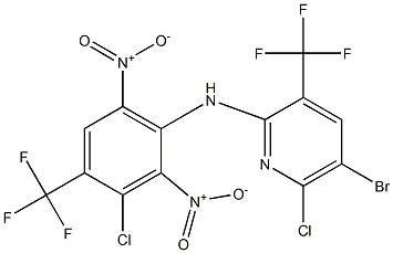 5-Bromo-6-chloro-3-trifluoromethyl-N-(3-chloro-4-trifluoromethyl-2,6-dinitrophenyl)pyridin-2-amine 구조식 이미지