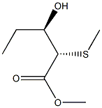 (2S,3R)-2-(Methylthio)-3-hydroxyvaleric acid methyl ester Structure