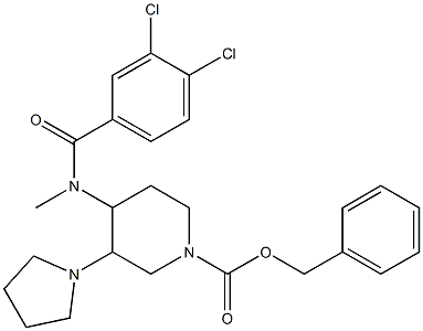 3-(1-Pyrrolidinyl)-4-[(3,4-dichlorobenzoyl)(methyl)amino]piperidine-1-carboxylic acid benzyl ester Structure