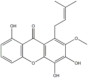 1-(3-Methyl-2-butenyl)-2-methoxy-3,4,8-trihydroxy-9H-xanthene-9-one Structure