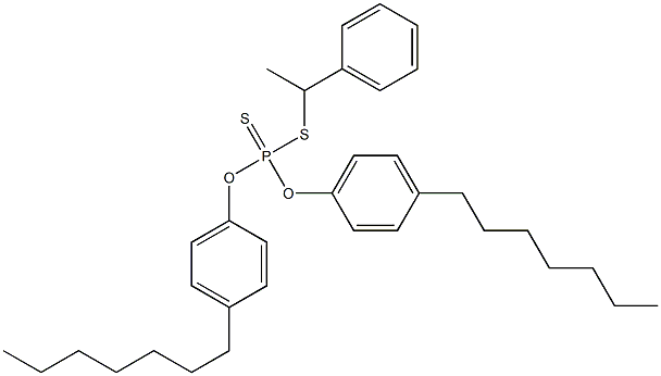 Dithiophosphoric acid O,O-bis(4-heptylphenyl)S-(1-phenylethyl) ester Structure