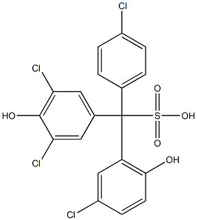 (4-Chlorophenyl)(3-chloro-6-hydroxyphenyl)(3,5-dichloro-4-hydroxyphenyl)methanesulfonic acid 구조식 이미지