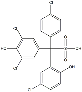 (4-Chlorophenyl)(3-chloro-6-hydroxyphenyl)(3,5-dichloro-4-hydroxyphenyl)methanesulfonic acid Structure