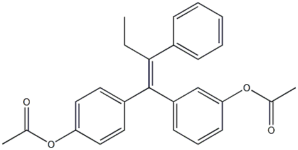 (Z)-2-Phenyl-1-(4-acetoxyphenyl)-1-(3-acetoxyphenyl)-1-butene 구조식 이미지