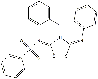 3-Phenylimino-4-benzyl-5-phenylsulfonylimino-1,2,4-dithiazolidine Structure