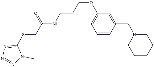 N-[3-[3-(Piperidinomethyl)phenoxy]propyl]-2-[(1-methyl-1H-tetrazol-5-yl)thio]acetamide Structure