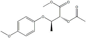 (2R,3R)-2-Acetoxy-3-(p-methoxyphenoxy)butyric acid methyl ester Structure