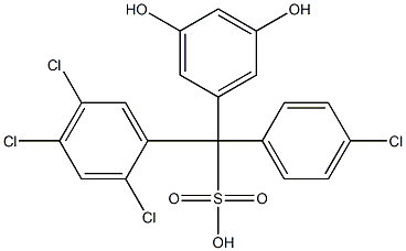 (4-Chlorophenyl)(2,4,5-trichlorophenyl)(3,5-dihydroxyphenyl)methanesulfonic acid 구조식 이미지