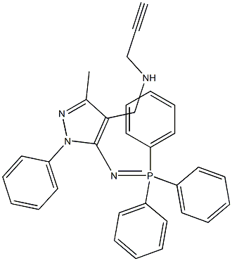 3-Methyl-1-phenyl-4-[(2-propynylamino)methyl]-5-[(triphenylphosphoranylidene)amino]-1H-pyrazole Structure