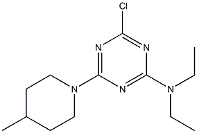 2-Chloro-4-diethylamino-6-(4-methylpiperidino)-1,3,5-triazine 구조식 이미지