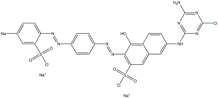 7-(4-Amino-6-chloro-1,3,5-triazin-2-ylamino)-4-hydroxy-3-[4-(4-sodiosulfophenylazo)phenylazo]-2-naphthalenesulfonic acid sodium salt Structure