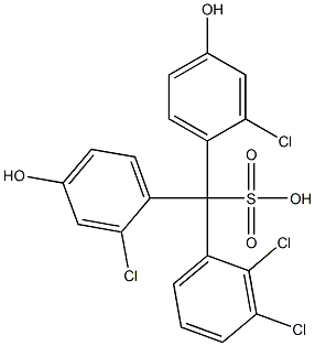 (2,3-Dichlorophenyl)bis(2-chloro-4-hydroxyphenyl)methanesulfonic acid 구조식 이미지