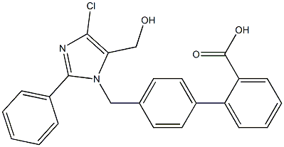 4'-[[4-Chloro-2-phenyl-5-hydroxymethyl-1H-imidazol-1-yl]methyl]-1,1'-biphenyl-2-carboxylic acid 구조식 이미지