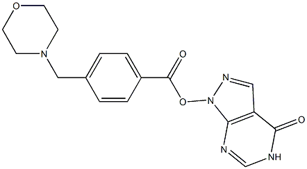 1,5-Dihydro-4-oxo-4H-pyrazolo[3,4-d]pyrimidin-1-ol 4-(morpholinomethyl)benzoate 구조식 이미지