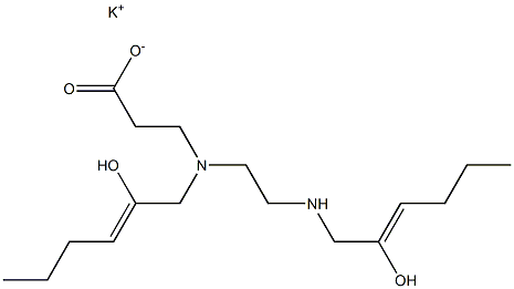 3-[N-(2-Hydroxy-2-hexenyl)-N-[2-(2-hydroxy-2-hexenylamino)ethyl]amino]propionic acid potassium salt 구조식 이미지