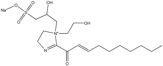 1-(2-Hydroxyethyl)-1-[2-hydroxy-3-(sodiooxysulfonyl)propyl]-2-(2-decenoyl)-2-imidazoline-1-ium Structure