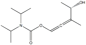 N,N-Diisopropylcarbamic acid [(4S)-4-hydroxy-3-methyl-1,2-pentadienyl] ester 구조식 이미지