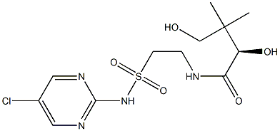 [R,(+)]-N-[2-[(5-Chloro-2-pyrimidinyl)sulfamoyl]ethyl]-2,4-dihydroxy-3,3-dimethylbutyramide 구조식 이미지