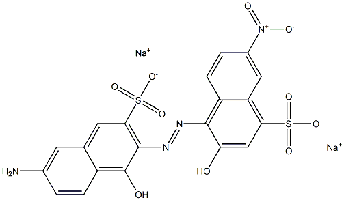 6'-Amino-1',2-dihydroxy-6-nitro-(1,2'-azobisnaphthalene)-3',4-disulfonic acid disodium salt 구조식 이미지