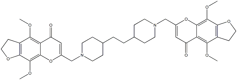 7,7'-[1,2-Ethanediylbis(4,1-piperidinediyl)bis(methylene)]bis[2,3-dihydro-4,9-dimethoxy-5H-furo[3,2-g][1]benzopyran-5-one] 구조식 이미지