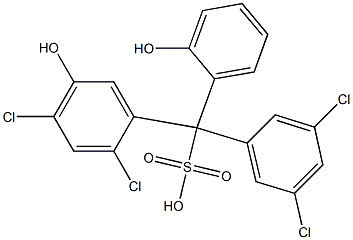 (3,5-Dichlorophenyl)(2,4-dichloro-5-hydroxyphenyl)(2-hydroxyphenyl)methanesulfonic acid 구조식 이미지