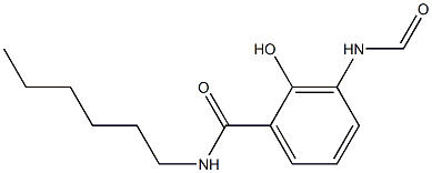 2-Hydroxy-3-formylamino-N-hexylbenzamide Structure