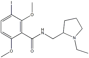 N-[(1-Ethyl-2-pyrrolidinyl)methyl]-2,6-dimethoxy-5-iodobenzamide 구조식 이미지
