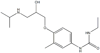 1-Ethyl-3-[3-methyl-4-[2-hydroxy-3-[isopropylamino]propoxy]phenyl]urea 구조식 이미지