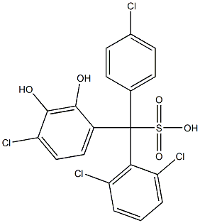 (4-Chlorophenyl)(2,6-dichlorophenyl)(4-chloro-2,3-dihydroxyphenyl)methanesulfonic acid 구조식 이미지