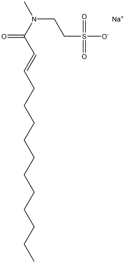 N-(2-Tetradecenoyl)-N-methyltaurine sodium salt Structure