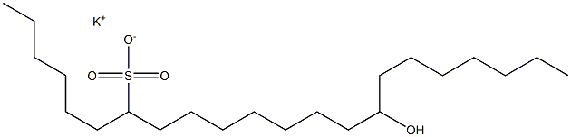 15-Hydroxydocosane-7-sulfonic acid potassium salt Structure