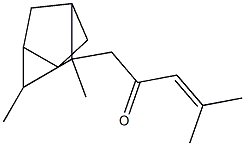 (-)-1,7-Dimethyl-7-(2-oxo-4-methyl-3-pentenyl)tricyclo[2.2.1.02,6]heptane 구조식 이미지