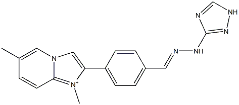 1,6-Dimethyl-2-[4-[2-(1H-1,2,4-triazol-3-yl)hydrazonomethyl]phenyl]imidazo[1,2-a]pyridin-1-ium 구조식 이미지