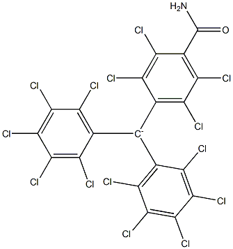 Bis(pentachlorophenyl)(4-carbamoyl-2,3,5,6-tetrachlorophenyl)methanide 구조식 이미지