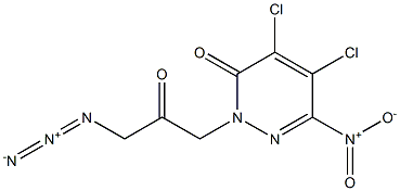 6-Nitro-4,5-dichloro-2-(3-azido-2-oxopropyl)pyridazin-3(2H)-one 구조식 이미지